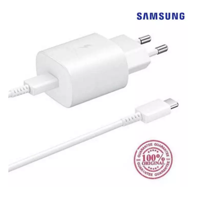 Genuine Samsung 25W Mains Charger with Type-C to Type-C Cable for Note10, Note10+, S10, A90, A70 and newer Models